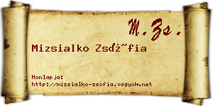 Mizsialko Zsófia névjegykártya