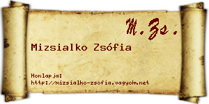 Mizsialko Zsófia névjegykártya
